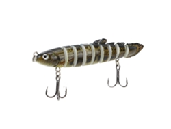 Señuelo De Pesca Artificial 3d 9 Secciones Reutilizable Con Anzuelo Afilado Para Agua Dulce Y Salada Negro Y Verde Con Puntos