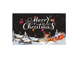Panel decorativo navideño, fondo rojo con Papá Noel y árbol de Navidad. TRUYUETY