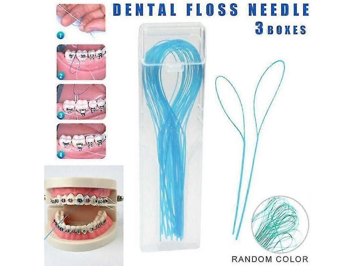 105 Hebras De Hilo Dental Con Lazo Simple + Estuche Para Ortodoncia, Puentes, Implantes, Shytmv