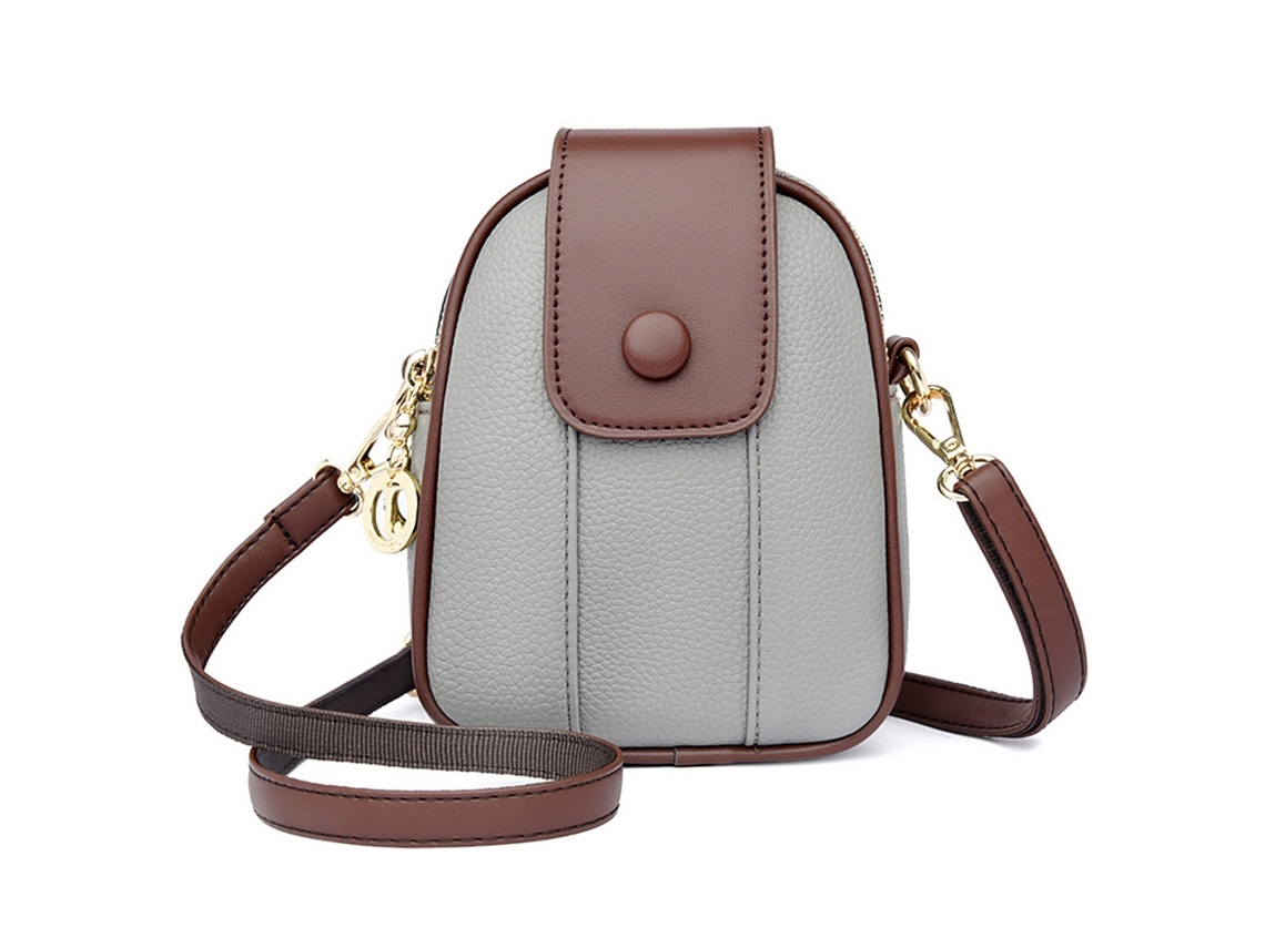 Bolso pequeño de mujer, aluminio gris (con capacidad para la mayoría de los teléfonos móviles)*
