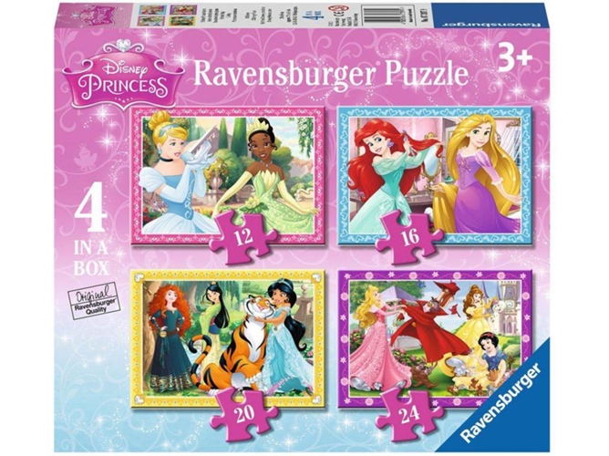 Conjunto de 4 Puzzles RAVENSBURGUER Princesas Disney (72 Piezas)