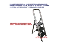 Escaleras aluminio reforz.sifer 4000   3 peld.anchos 03001 en131