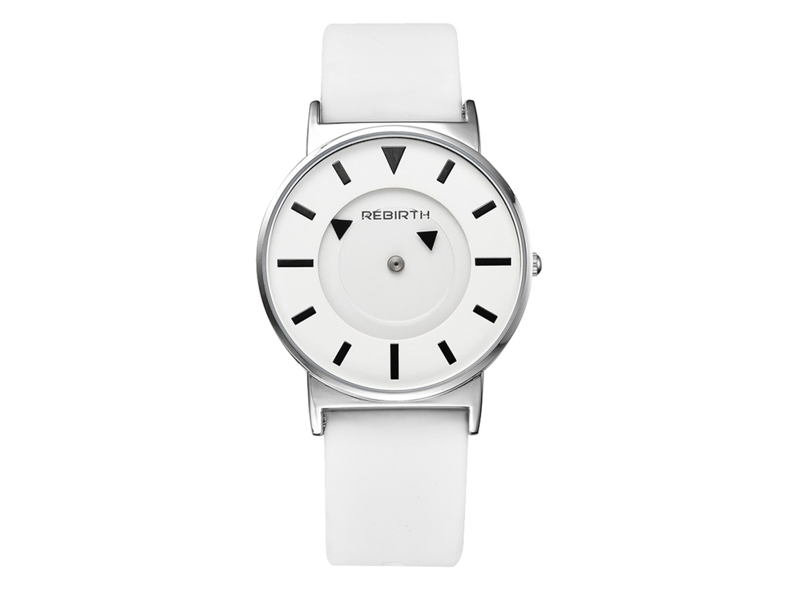 Reloj Analógico De Cuarzo Con Correa De Silicona, Esfera Redonda, Blanco.