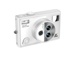 Cámara para vlogging 5K con enfoque automático, espejo para selfies y 75 MP (blanca)