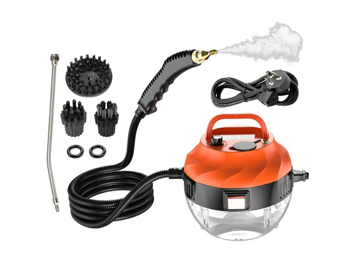 Limpiador a vapor de alta temperatura y alta presión, 1500 W, 1000 ml, 6 modos ajustables para limpieza de cocina y coche, Gertiz Naranja