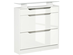 Zapatero Con Cajón, 2 Puertas, Con Capacidad Para 16 Pares De Zapatos, Color Blanco.