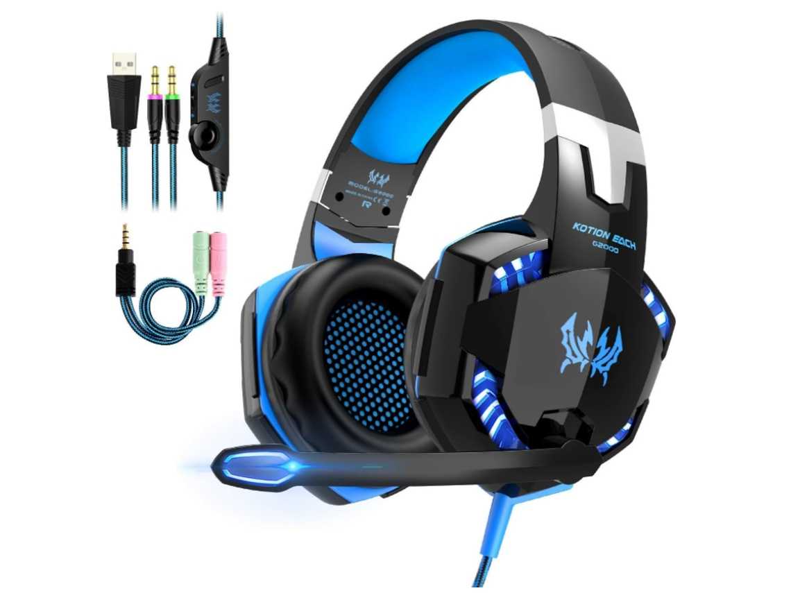 Auriculares para juegos con micrófono - Negro