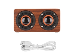 Caixa De Som Bluetooth Sem Fio Retro Subwoofer Portátil Com Microfone Para Computador Desktop Tv Grão Mogno