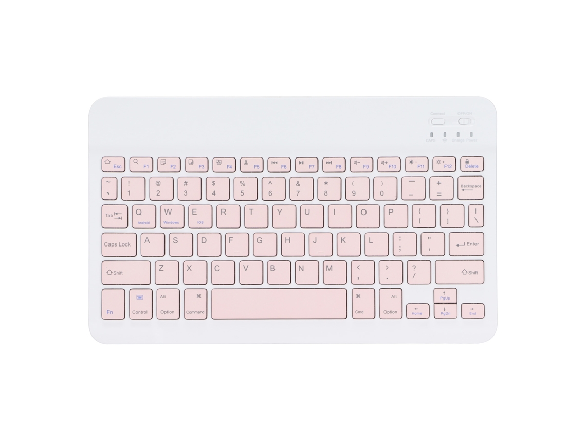 Teclado inalámbrico ultrafino de 10 pulgadas, antideslizante, silencioso, rosa, portátil, con luz dorada