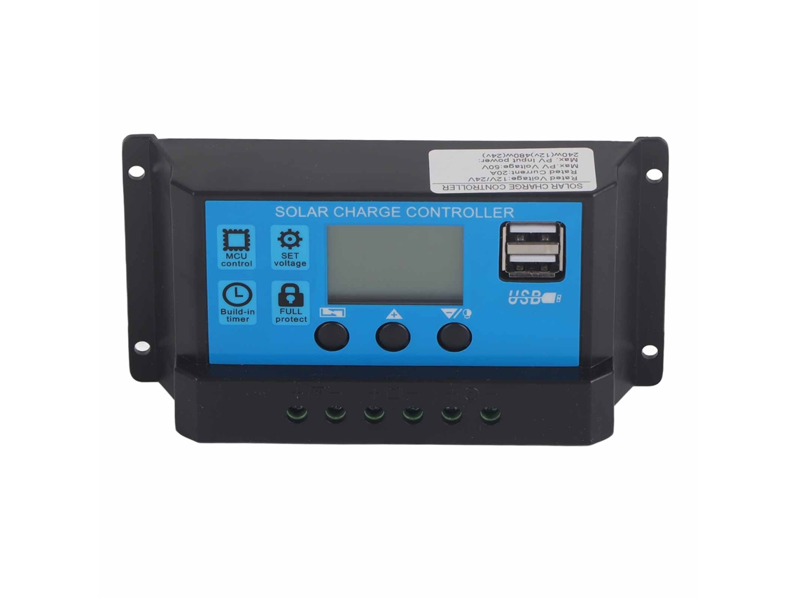 Controlador de carga solar PWM LAXISCREED de 20 A y 12 V/24 V