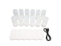 12 Velas Led De Té Con Carga Inalámbrica De 4 Horas, Color Cálido, Estructura De 2 Partes, Velas De Té Sin Llama Para Cumpleaños