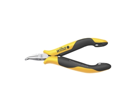 WIHA Alicates de boca semi-redonda Professional ESD con forma curvada, aprox. 45° (26802)