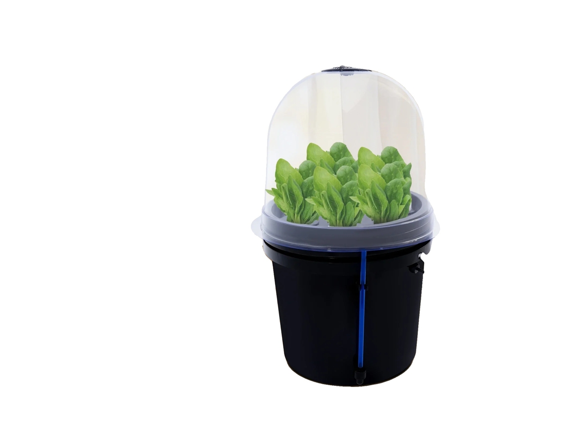 Kit de cultivo hidropónico, 8 espacios para plantas, tecnología de cultivo por nebulización, negro.