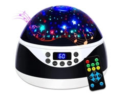 Luz nocturna con música y temporizador, regalos de cumpleaños para niñas y niños de 1 a 6 a 12 años, lámpara de proyección con control remoto, cielo estrellado de color invitado a BISBISOUS