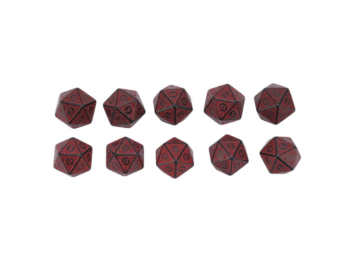 Rebe-10 Dados Poliedricos De Acrilico Para Juegos De Mesa Y Rpg Rol Con 20 Caras Multiusos