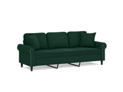 Maison Exclusive - Sofá De 3 Plazas Con Cojines Terciopelo Verde Oscuro 180 Cm