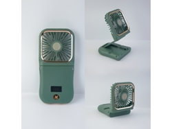 Ventilador Portátil Con Pantalla Digital, Diseño Plegable Ideal Para Llevar Alrededor Del Cuello, Carga Usb, Fácil De Usar, Alta Resolución.