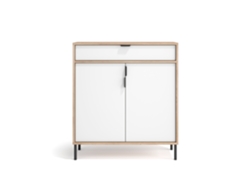 Mueble zapatero/armario HERDASA Alice roble claro puertas blanco 89 x 90 x 29 cm