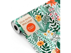 Rollo Papel Regalo Flores Primaveral 31cm X 80m Bobina Resistente Decoración Eventos - Fp Fiesta Paper