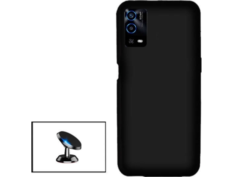 Kit Soporte Magnético de Coche y Funda Silicona Liquida Oppo A55 PHONECARE Negro