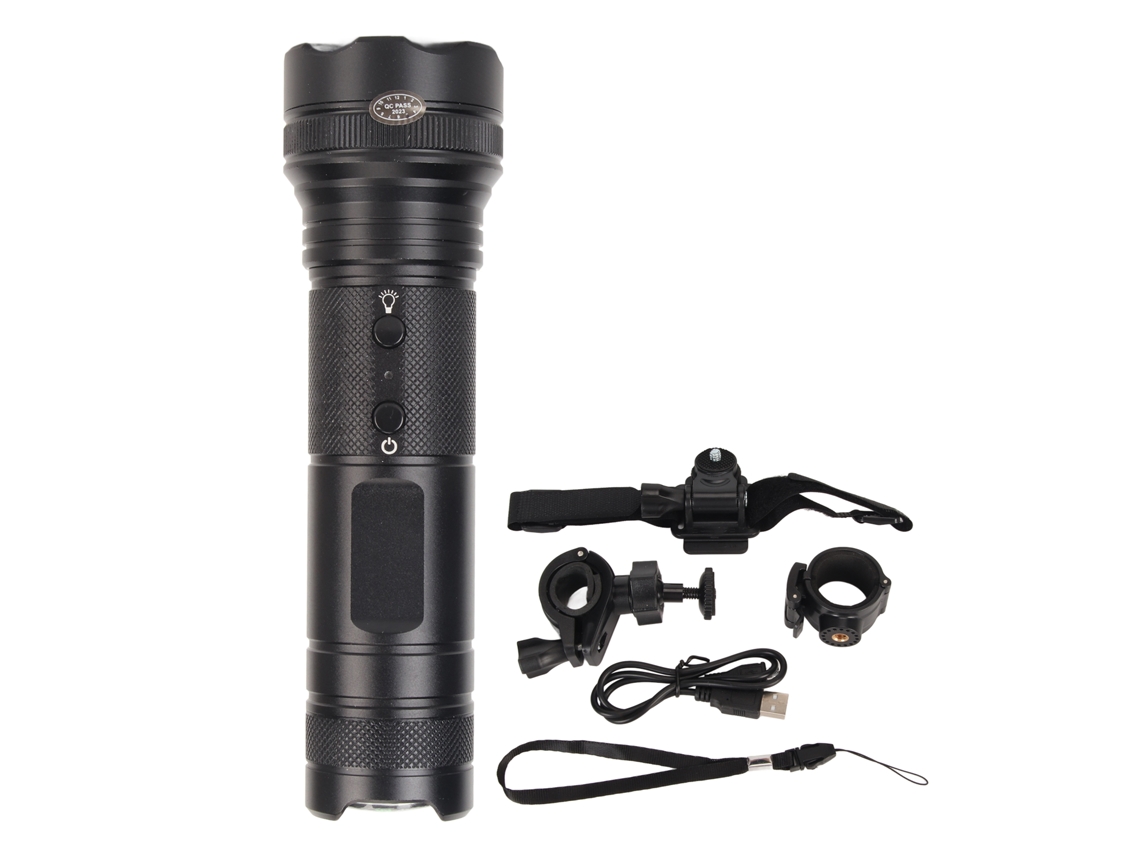 Linterna Led Con Cámara, Grabadora De Vídeo 1080p, Resistente Al Agua Ip66, 5 Modos De Iluminación Y Brújula Para Casco De Bicicleta.