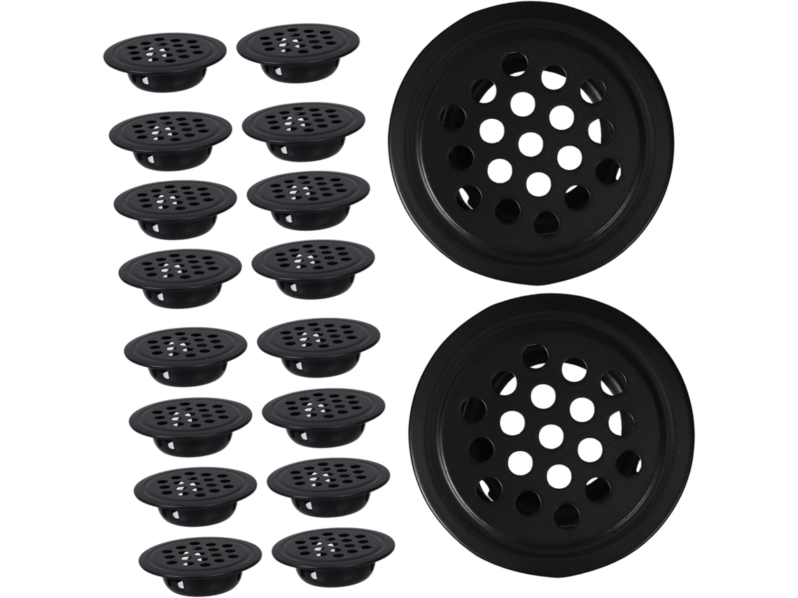 Juego de 20 rejillas de ventilación de acero inoxidable para zapateros y armarios, diseño duradero Gokoco