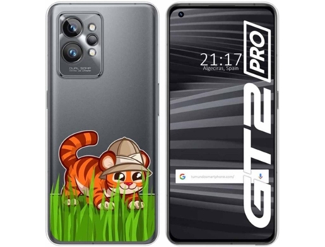 Carcasa para Realme GT 2 Pro 5G TUMUNDOSMARTPHONE Dibujos Transparente Tigre Multicolor