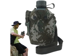 Cantimplora con asa, botella de agua de aleación de metal, para camping militar, senderismo, cantimploras Gokoco.