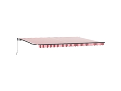 Maison Exclusive - Toldo Retráctil Manual Rojo Y 500 X 300 Cm Poliéster Y Acero