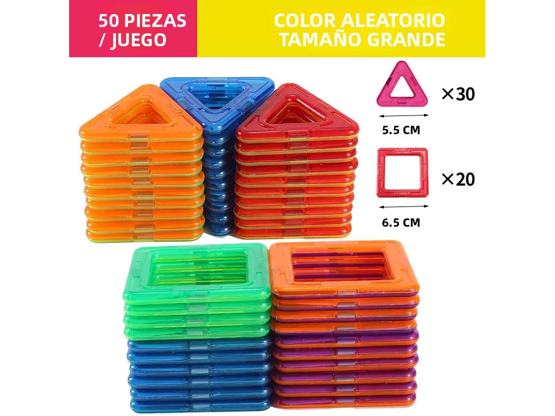 (tamaño Grande, 50 Piezas) Juguetes Magnéticos Para Armar, Juego De Diseño Para Niños, Regalo Para Niños