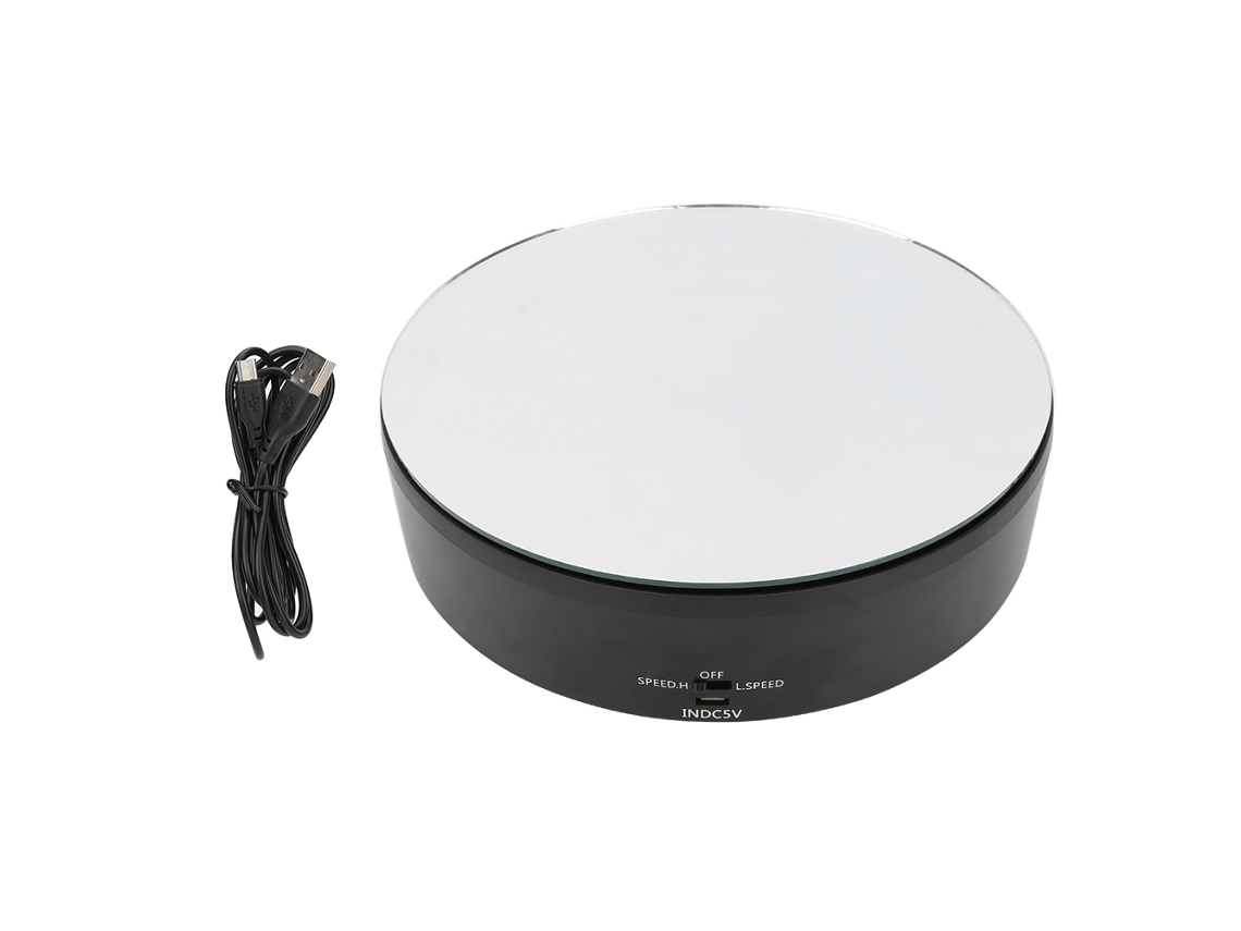 Base giratoria eléctrica con carga USB, capacidad de 10 kg, rotación de 360°