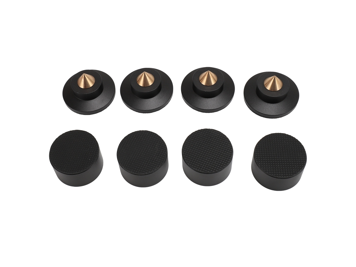 4pcs Altavoz Aislamiento Pies Almohadilla Aleación De Aluminio Amortiguador Altavoz Spike Pad Para Subwoofer Amplificador Cd Dvd Player Negro