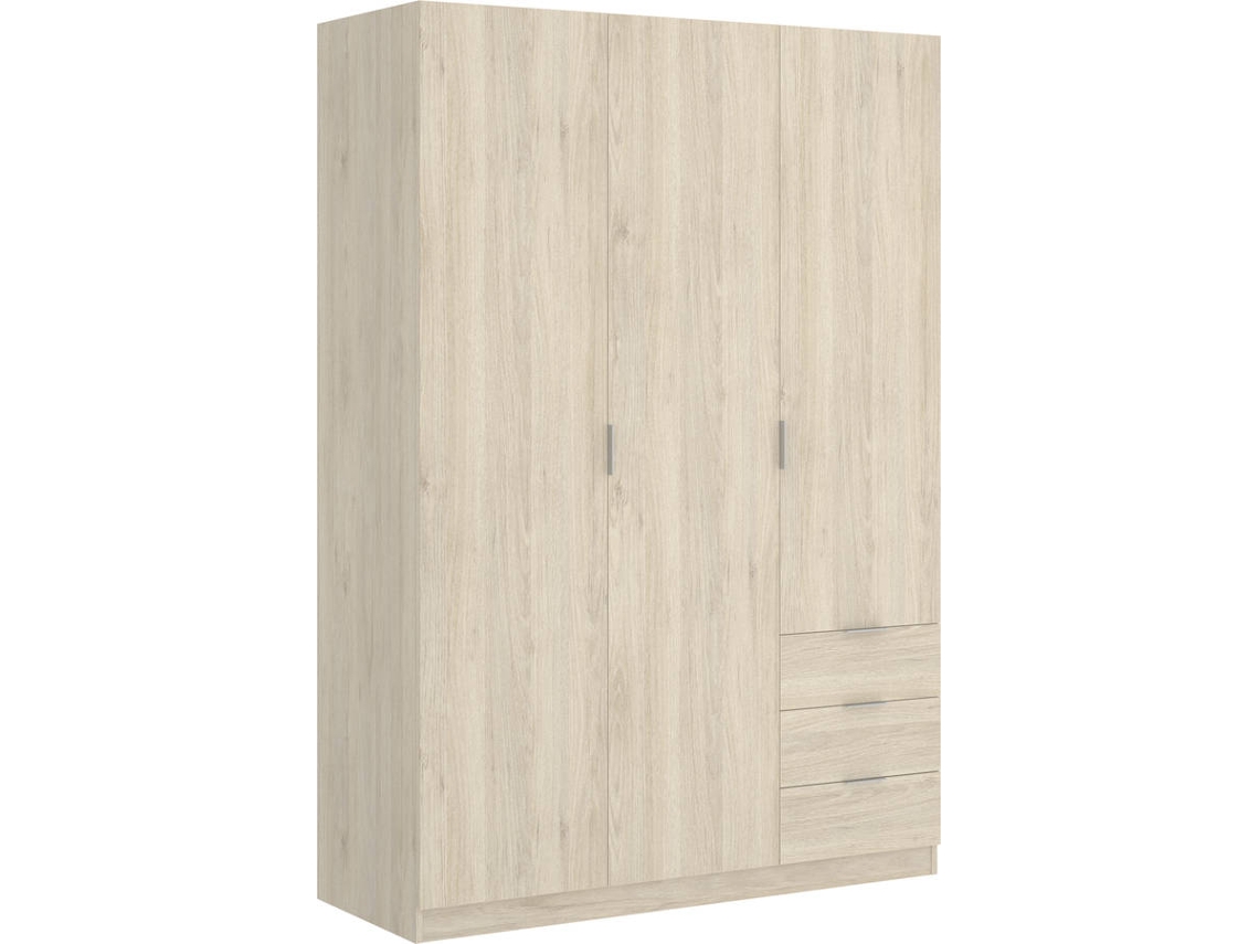 Armario 3 Puertas y 3 Cajones DKIT Essen (Natural - 184x121x52 cm)
