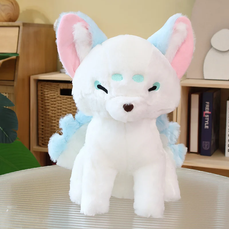 (azul, 38x30x20 Cm) Un Adorable Y Creativo Peluche De Zorro De Nueve Colas.