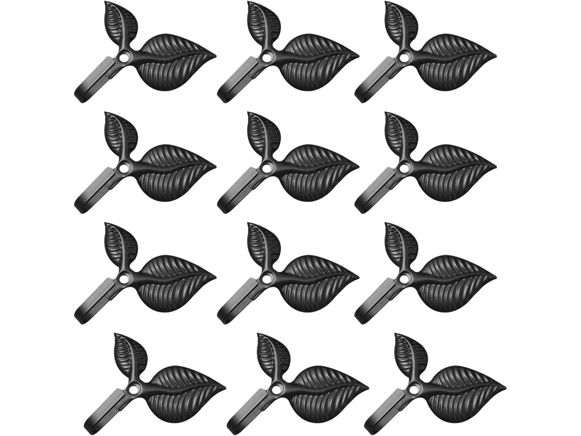 Juego de 12 ganchos decorativos de hierro forjado negro CHABERLU