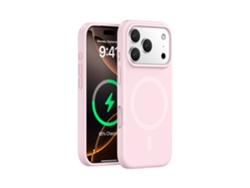 (rosa, Iphone 17 Pro) Funda Magnética Resistente Para Iphone, De Silicona Líquida De Color Sólido Y Diseño Sencillo.