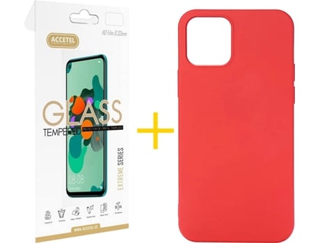 Kit Funda + Protector de Pantalla Apple iPhone 11 SKYHE Liso (Rojo)