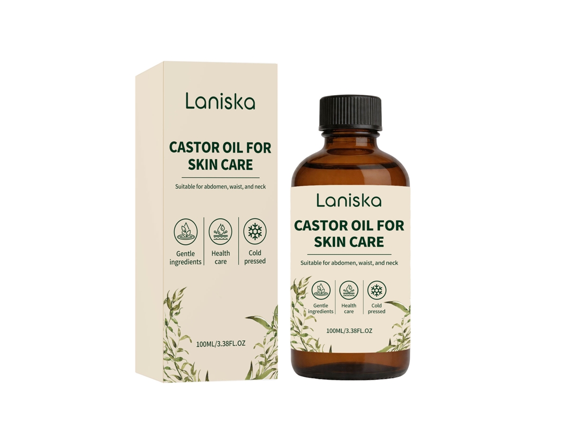 Aceite de ricino Laniska: hidratación y nutrición para piel seca.