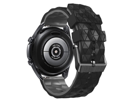 Correa de Silicona textura de fútbol 22mm dos colores para Samsung Galaxy Watch 3 45mm/Huawei Watch GT3 Pro 46mm - negro/gris