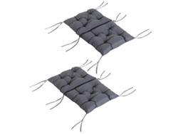 Juego De 2 Cojines Para Sillas De Jardín Gris