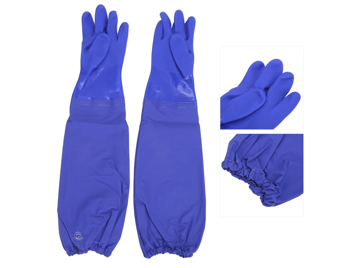 Guantes Resistentes A Químicos Recubiertos De Pvc Con Manga Larga Antideslizantes Y Antidesgaste Talla Xl