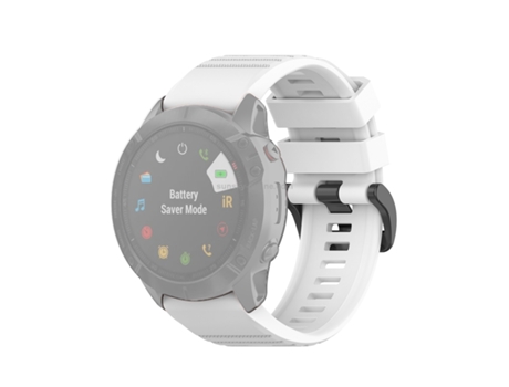 Correa de reloj inteligente para Garmin Fenix 6x 26 mm Correa de muñeca con textura oficial de liberación rápida y botón de plástico (blanco)
