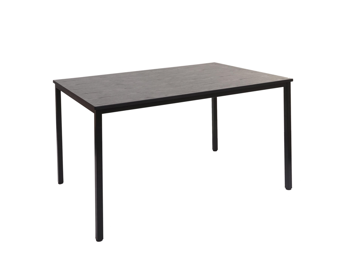 Escritorio de oficina Décoshop26, 120x80 cm, MDF, acabado roble y acero negro