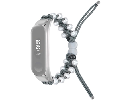Correa de nailon decoración de cuentas diseño de cordón ajustable para Xiaomi Mi Band 5/6 - pista