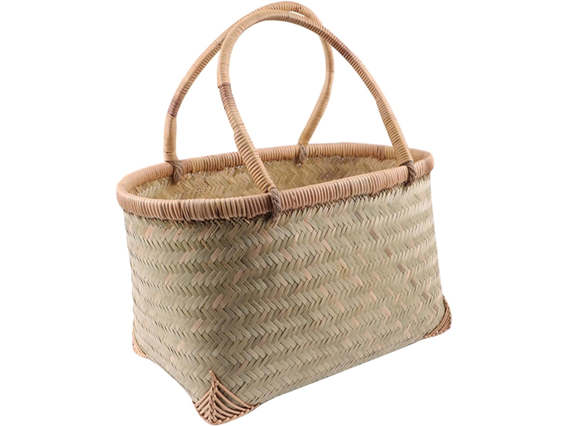 Cesta De Bambú Tejida A Mano, Cesta De Almacenamiento Con Asa, Cesta Pequeña Tejida Para Flores Y Verduras,