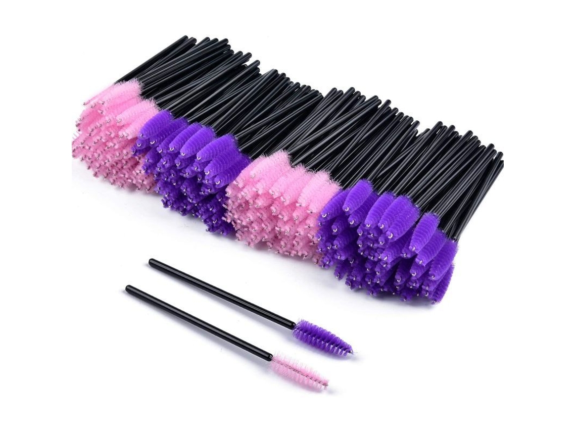 Cepillos Desechables Para Pestañas, 200 Unidades, Aplicadores De Rímel Para Pestañas Y Cejas, Kit De Maquillaje (rosa Y Morado)