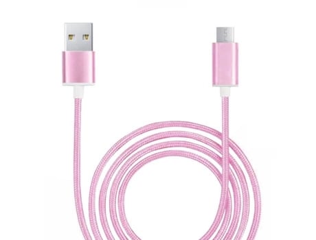 Cable Micro Usb Transferência Dados Sincronização Rápida Trançado para Xiaomi Redmi 9 PH26 Nylon Rosa