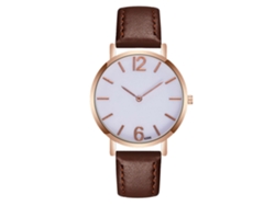 Reloj De Pulsera Analógico De Cuarzo Para Parejas Con Correa De Piel Sintética (esfera Blanca, Caja Plateada)