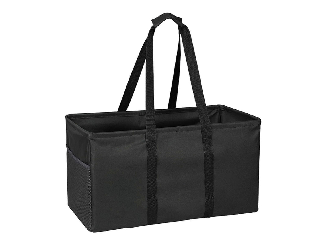 Bolsa de la compra reutilizable, plegable y de gran capacidad con cierre de cremallera, impermeable y multifuncional, con bolsillos de malla. GOKOCO