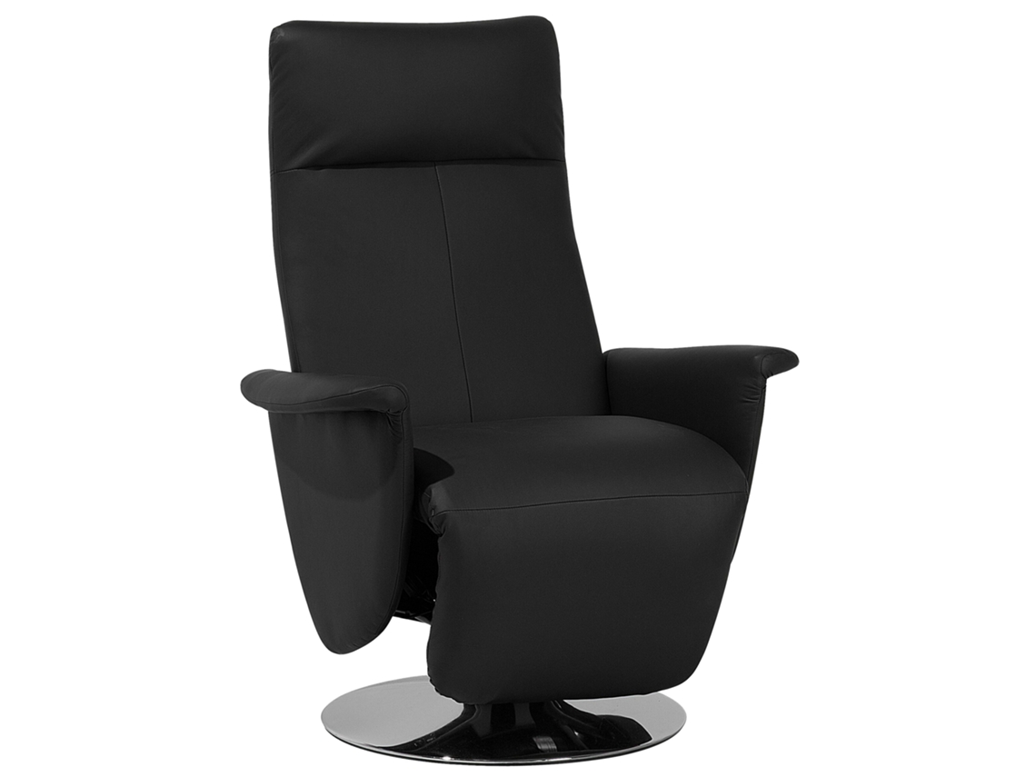 Sillón reclinable BELIANI Prime de Piel sintética Negro 82x80x113